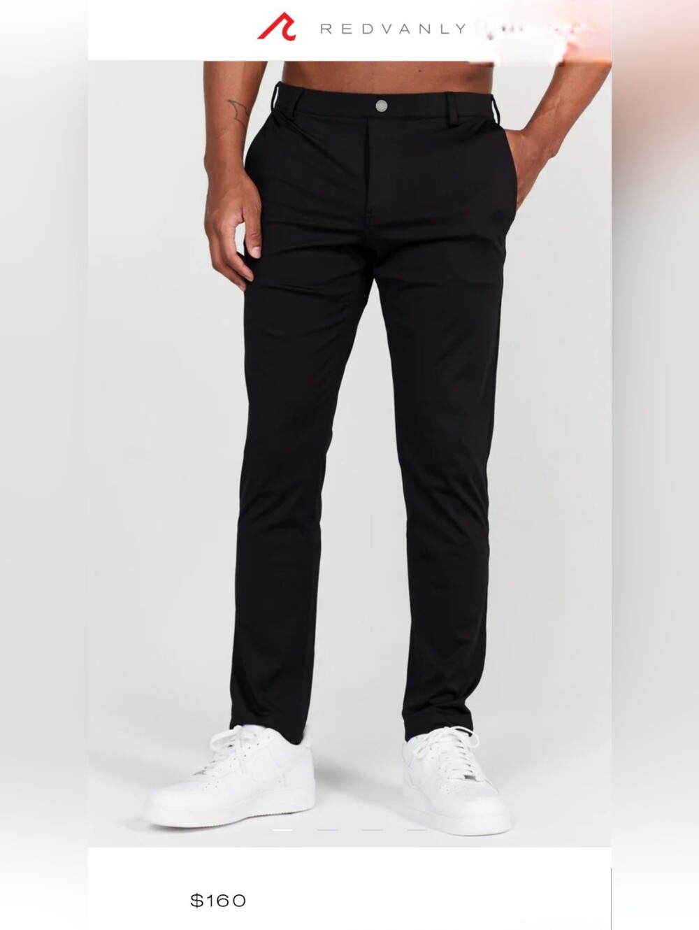 Redvanly Men's Black Stretch Performance Pants Large Golf Travel Athleisure